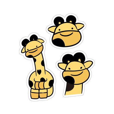 [기린] 긴목이 조각 스티커