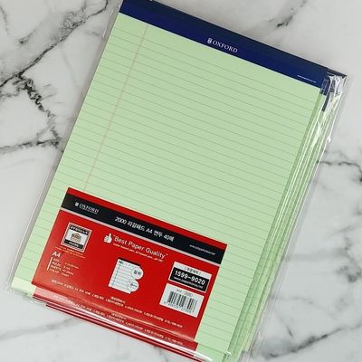 브랜빌 옥스포드 리갈패드-A4 40매 그린 A14 5권