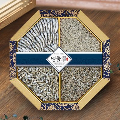 [어부촌] 프리미엄 팔각 한지함 은빛멸치 1호/보자기