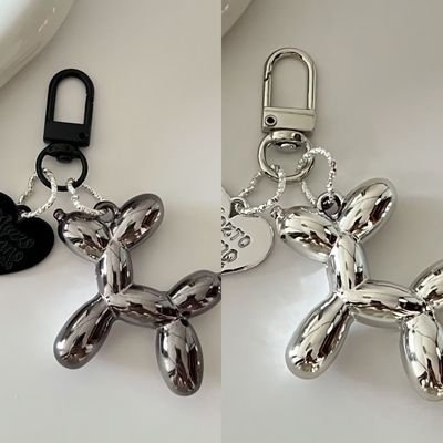 2color 도금 풍선 푸들 도그 강아지 고리 키링