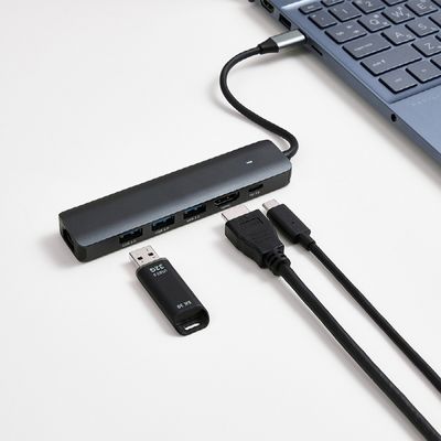 아이노트 C타입 허브 6in1 멀티포트 이더넷 CH61P