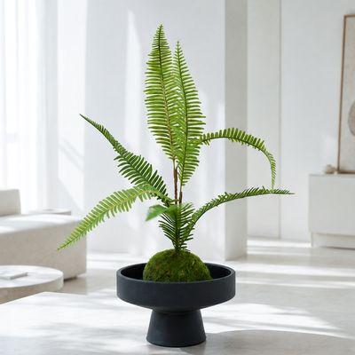 소철잎 조화 이끼볼 수반 화분 set 23x35cm 장식 소품