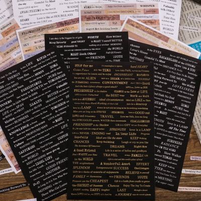 레트로 빈티지 영어 단어 스티커 다이어리 꾸미기