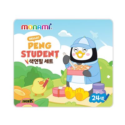 모나미 X 펭수 바우하우스 틴케이스 색연필 24색 세트