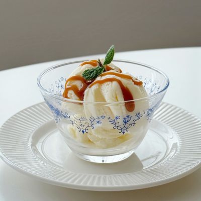 마메종 블루로즈 유리 글라스 디저트볼 1p