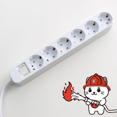 자동소화 에스탭 국산 멀티탭 과부하차단 6구