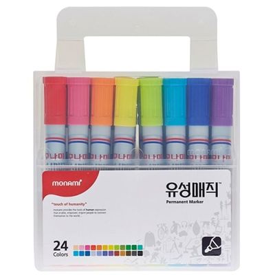 혜명몰 모나미)유성매직 24색세트 유성마커 매직펜 사인마커 컬러마커 색상매직(WFPA7TG)