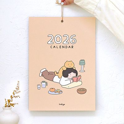 2026 일상 A4 벽걸이 달력 (일러스트 포스터 캘린더)