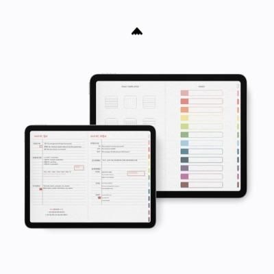 12탭 인덱스노트북 종이질감 컬러풀스프링 가로형