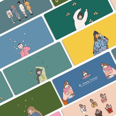 [와인앤쿡]일러스트 자판 마우스 장패드