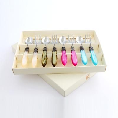 [리바도시]라울라 주석 커피스푼,케익포크8p-산토리니