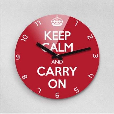 Reflex KEEP CALM AND CARRY ON 무소음벽시계(대) KYE280-RD