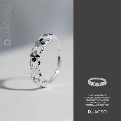 여성 큐빅 블링 스타일 클로버 쉐입 링 반지