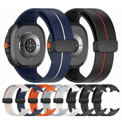 갤럭시워치8 호환 실리콘 미들 라인 스트랩 자석 버클