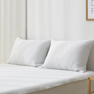 샤르르 쿨링앤슬립 냉감 밴딩 침대패드 베개세트 EK