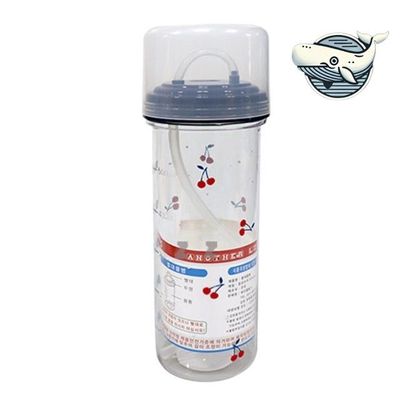 체리 패턴 실리콘 빨대 물병 650ml 운동(WFH997N)