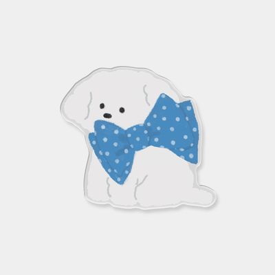 [아크릴스마트톡] blue big ribbon ppokku