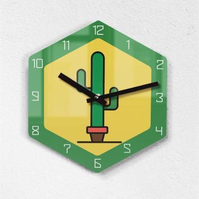 리플렉스 모던6각 멕시코 선인장 무소음벽시계 MAX255GR