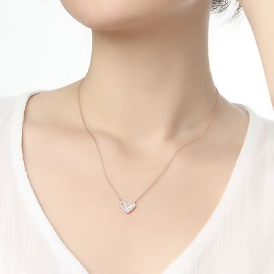 [비쥬홀릭] 실버925 샤이니 하트 로즈골드 목걸이