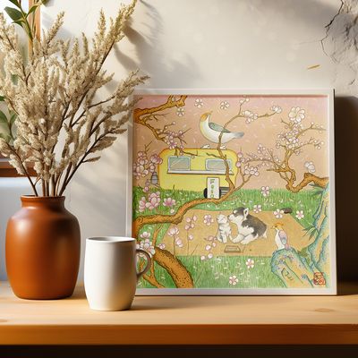 매화나무 아래서, 루씨쏜 작가 그림