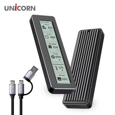 유니콘 스마트LCD 통알루미늄 M.2 NVME SSD외장하드케