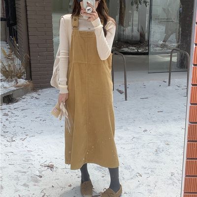 코듀로이 멜빵 원피스 골덴 여성 데일리