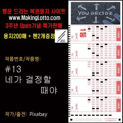 대박로또용지200매+사은품 펜2개: 니가 결정할 때야
