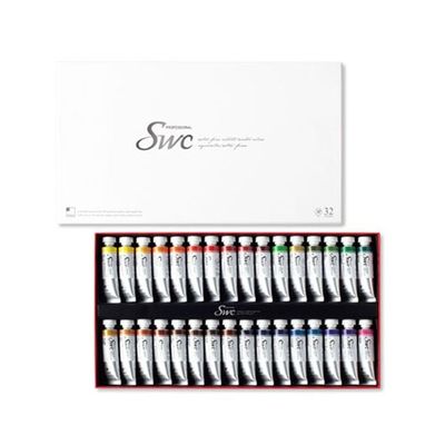 혜명몰 신한)SWC 수채화물감 32색(15ml Tubes) 수채화준비물 취미미술 전문가물감 수채화그리기 수채화세트(WFPBFEO)