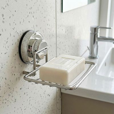 공중부양 욕실 무타공 흡착식 스텐 비누 받침대