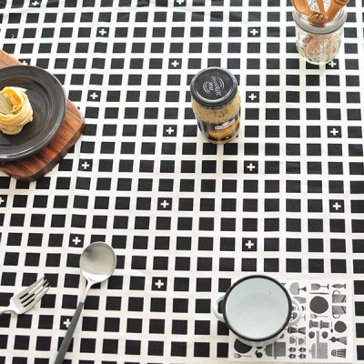 스퀘어북 코튼식탁보(블랙 2인~10인용)