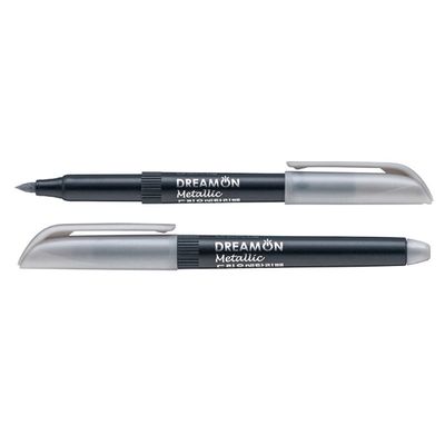 라인플러스 캘리그라피 드림온 메탈릭 브러쉬펜 (실버) (12개입) (1박스) 캘리그라피펜 붓펜(WFJ61Z1)