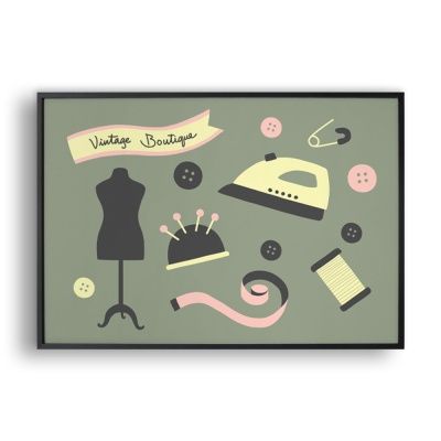 vintage boutique / 일러스트 액자