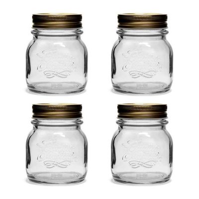 보르미올리 미니 유리병 밀폐용기 150ml 4개 잼병