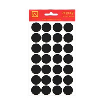 1000 모양견출지 원형 10-330BK 7매 흑색 지름19