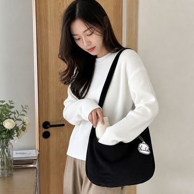 골덴 코듀로이 숄더백 크로스백 포함 여성 데일리 가방 여행 보조백(WFPFK0U)