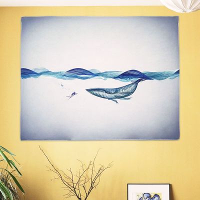 대형 패브릭 포스터 흰수염고래 L(WFIQBLP)