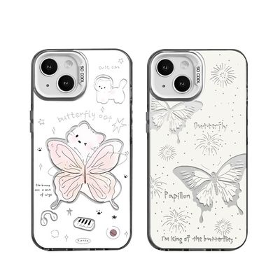 여름맞이 팬더베어 나비 패턴 아이폰 핸드폰케이스