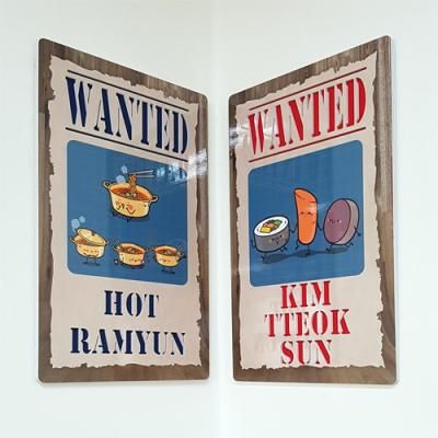 ni042-음각디자인액자_wanted김떡순라면(대형)