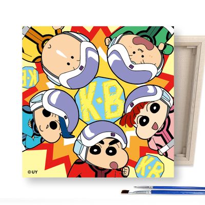 짱구와 떡잎마을 방범대 그림그리기 캔버스 25x25cm