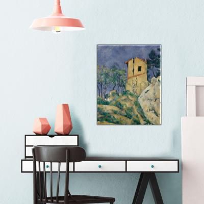 명화 세잔 인테리어 그림액자 벽에 금이 간 집