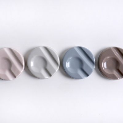 라일 국산 도자기 원형 수저받침 4color