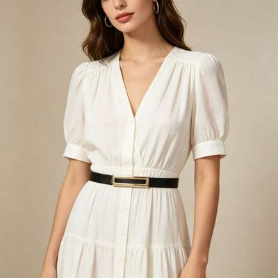 여성 슬림 벨트 스웨터 원피스 정장 코트 장식 허리띠(WFNZ0QA)