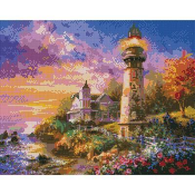 해질녘 등대 (캔버스) 보석십자수 40x50