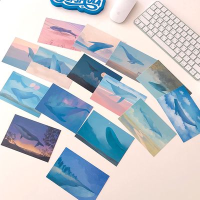 고래 일러스트 엽서 세트(15장 1세트)