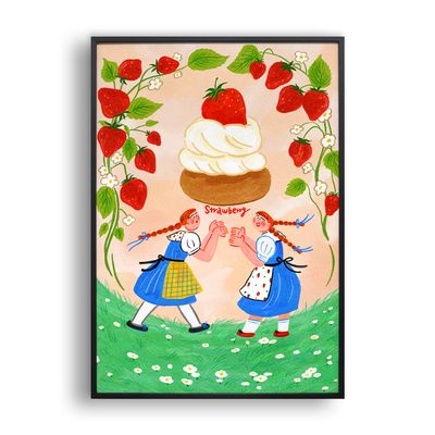 딸기 예찬론 (Art Print) / 일러스트 액자
