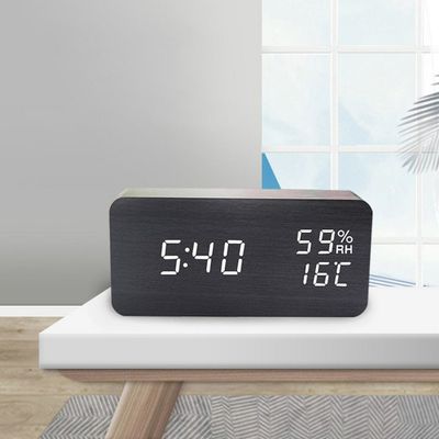 온습계 무소음 우드 알람 시계 탁상 다기능(W668A5A)