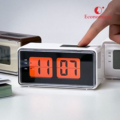 이코노미쿠스 레트로 무소음 건전지 알람 탁상 시계