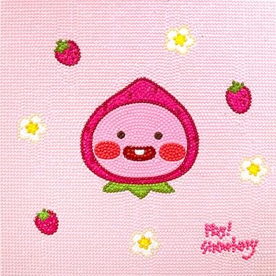 카카오프렌즈 딸기리틀어피치 보석십자수 캔버스25x25