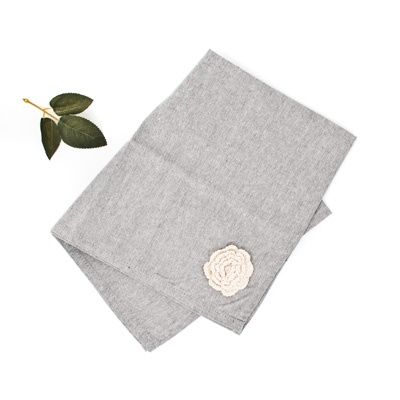 로즈 코사지 그레이 키친크로스