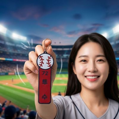 주문제작 야구 팬 네임택 키링 커스텀 야구공 굿즈